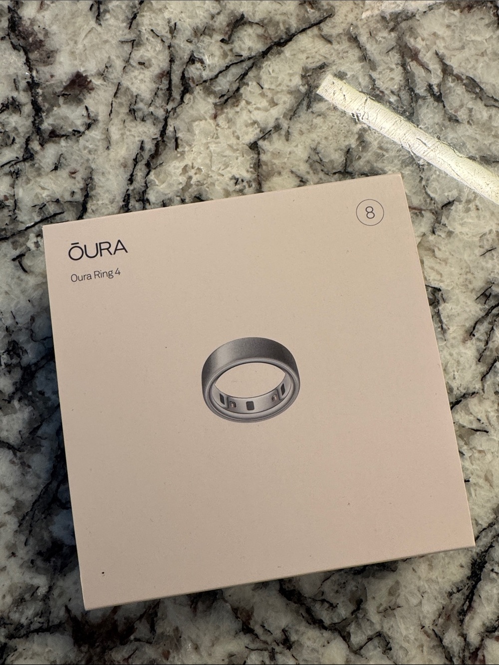 SEALED IN BOX Oura Silver Smart Ring 4 - Brushed Silver Finish | size 8